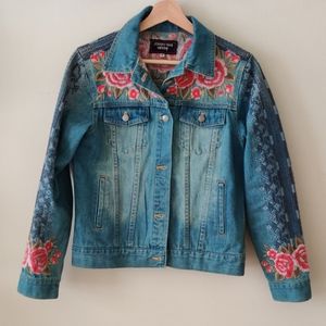 Johnny Was Workshop Embroidered Denim Jacket